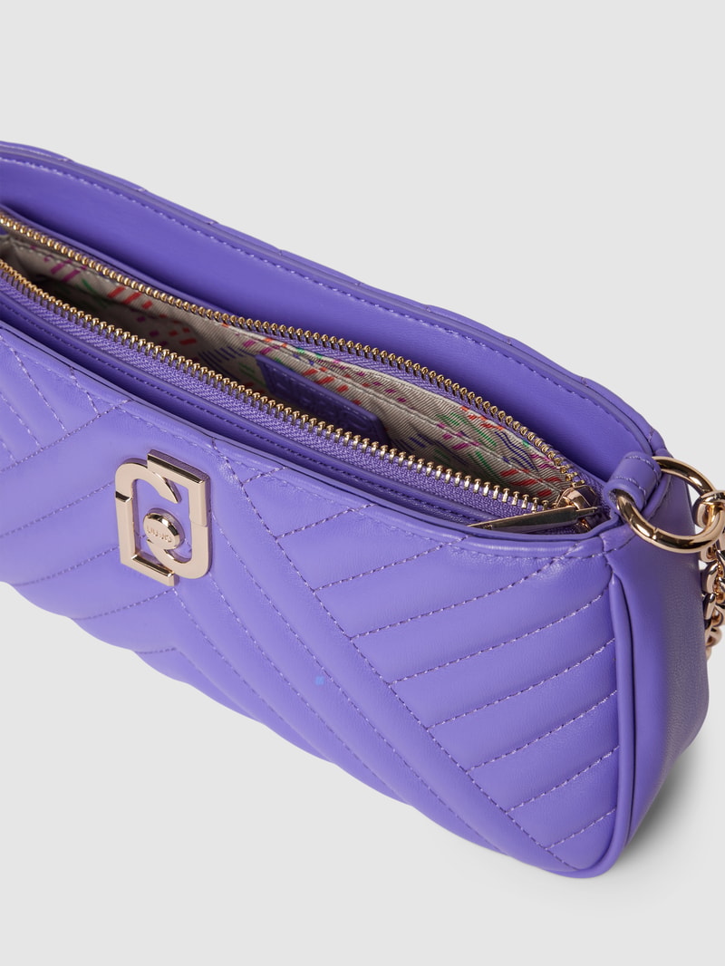 Handtasche in Leder- und Stepp-Optik in lila