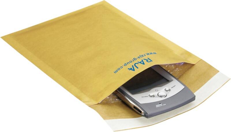 RAJA Luftpolster-Luftpolster-Versandtaschen Braun Ohne Fenster 240 (B) x 330 (H) mm Verschlusslasche 75 g/m² Recycelt 95% 100 Stück
