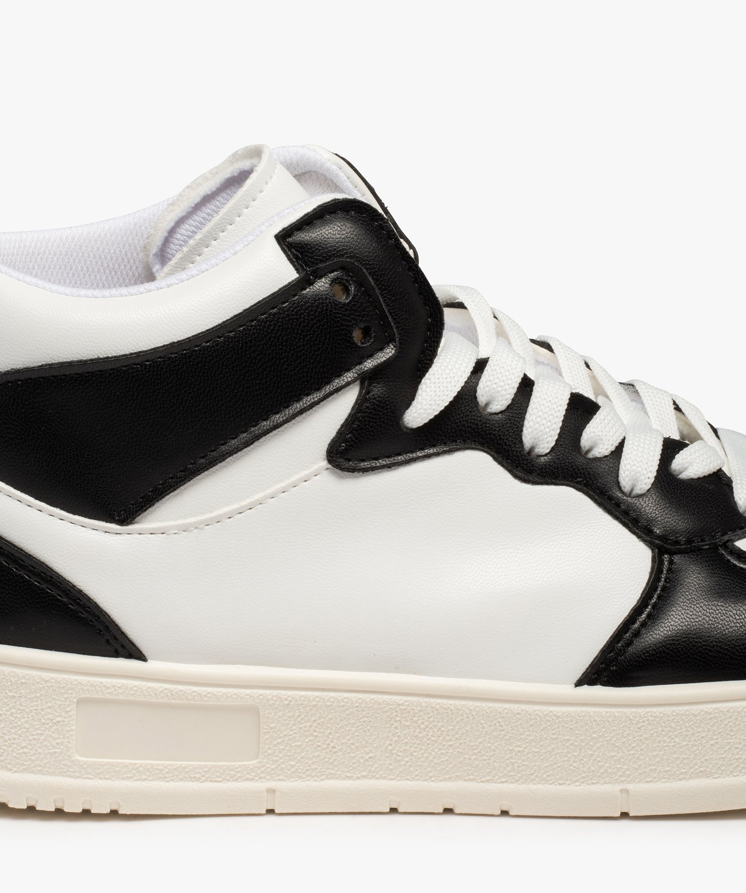 Baskets homme mid-cut bicolores à lacets blanc | GEMO