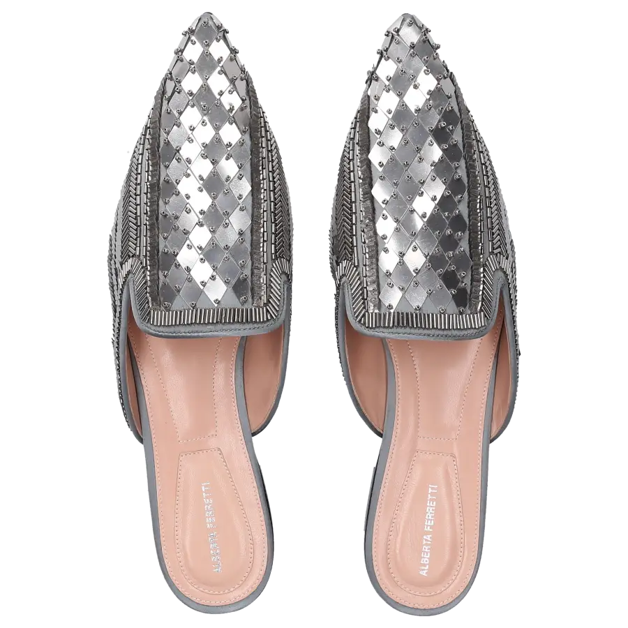 Alberta Ferretti - Slipper A11051 Textil - silber