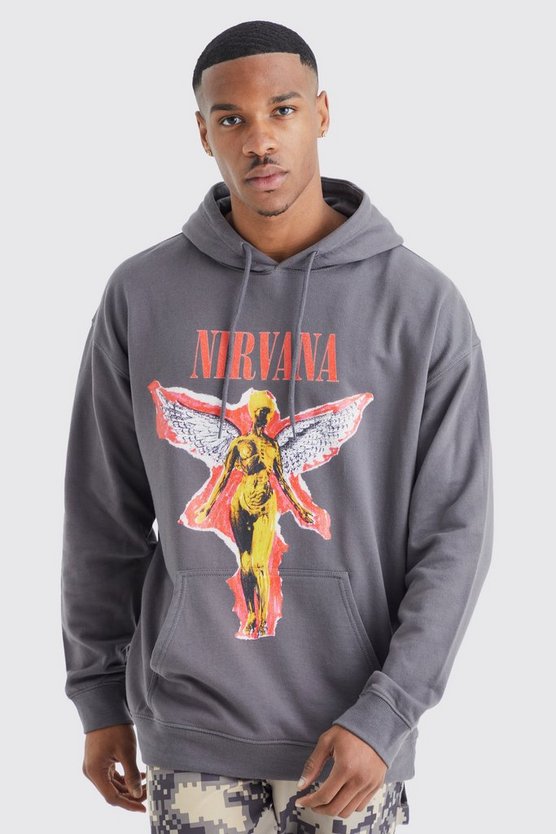 Oversize Hoodie mit Nirvana-Print