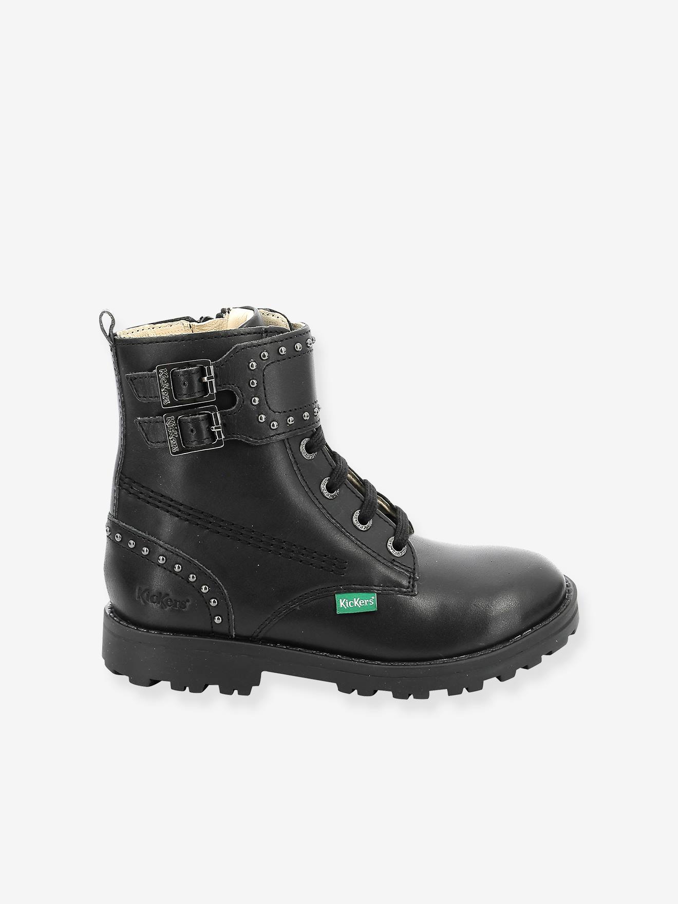 Boots cuir fille Groorock KICKERS® noir