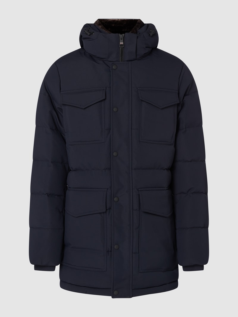 Parka mit abnehmbarer Kapuze in marineblau