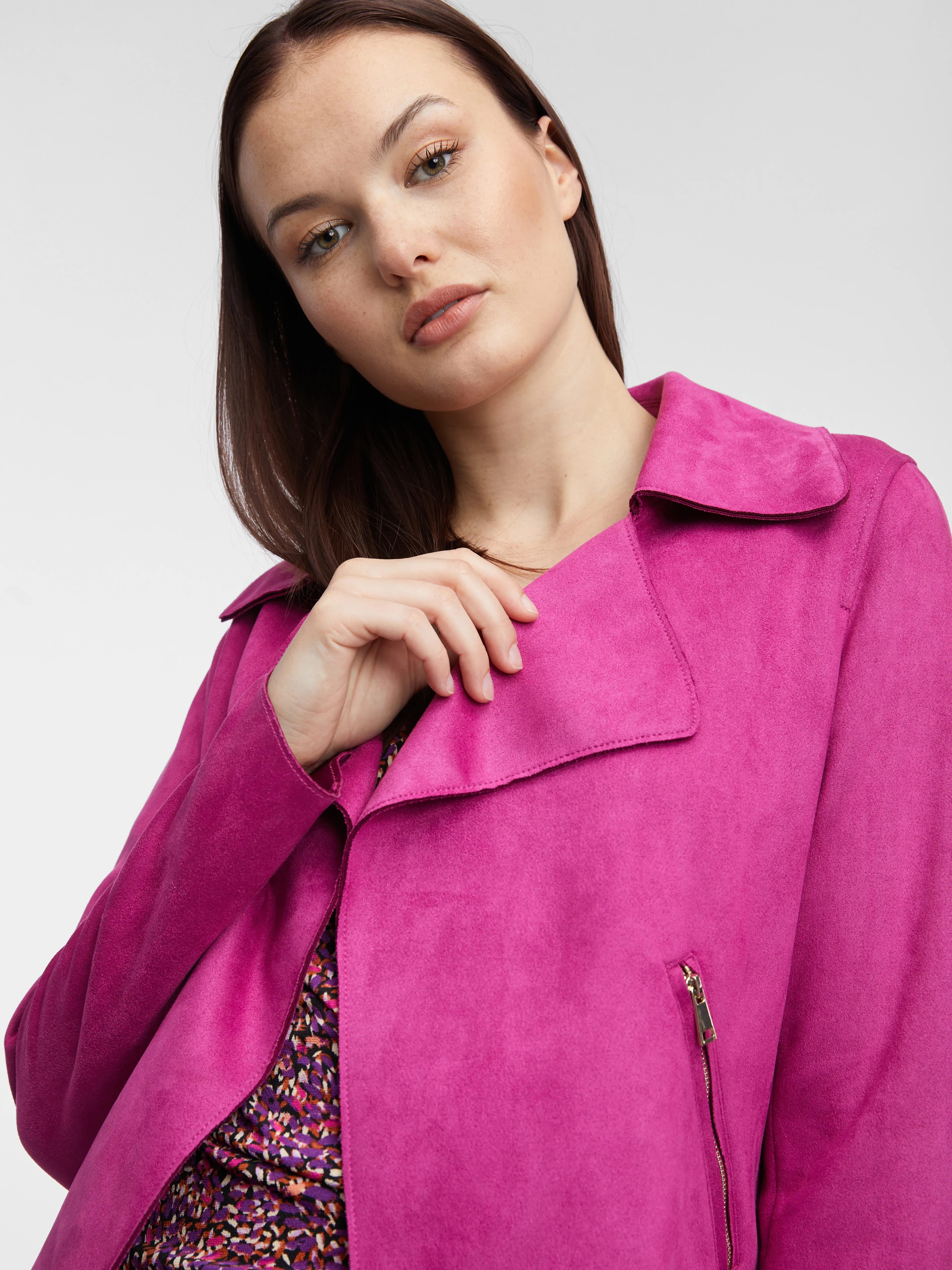Rosa leichte Damenjacke aus Wildleder ORSAY
