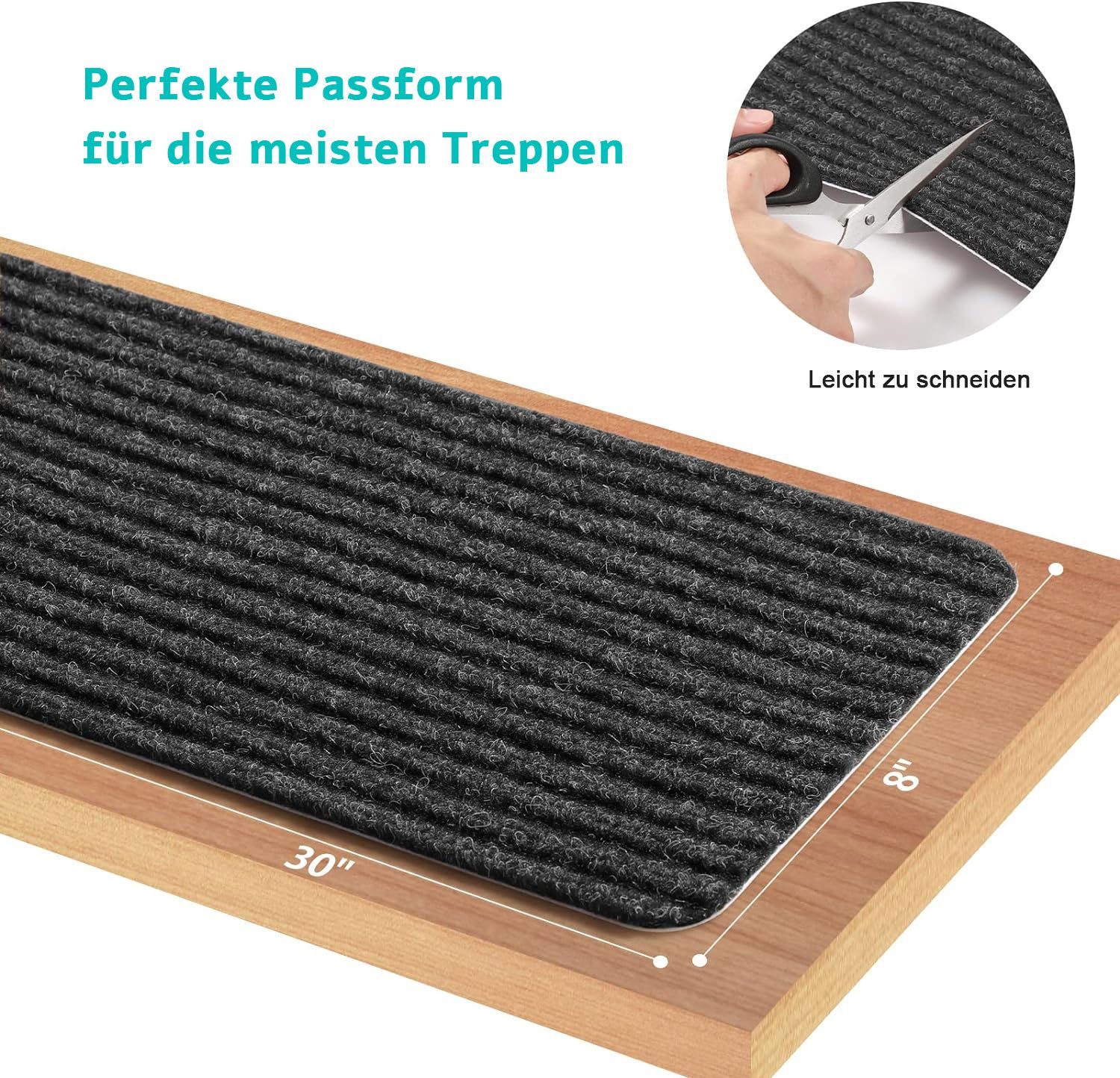 Stufenmatte Stufenmatten, 76cmx20cm(15 stück) Anti-Rutsch Treppen Treppenstufen, Sarfly