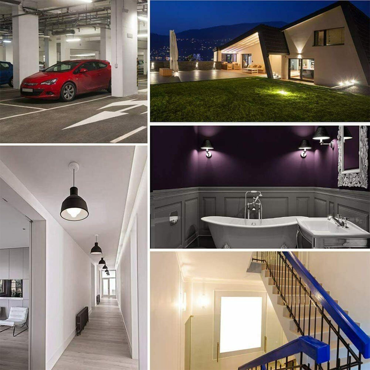 oyajia E27 LED Intelligente Lampe, 12W LED-Lampe mit Bewegungssensor Sensor Smarte Lampe, Automatische Glühbirne für Haustür Balkon Garage Treppen,1/2/4 Stück