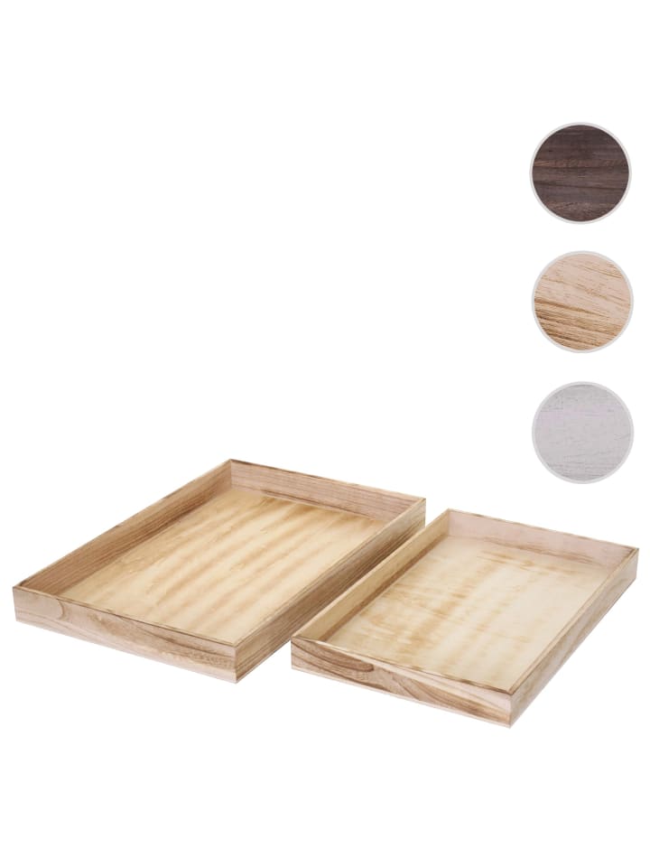MCW 2er Set Serviertablett im Shabby-Look, Naturbraun günstig kaufen onesize