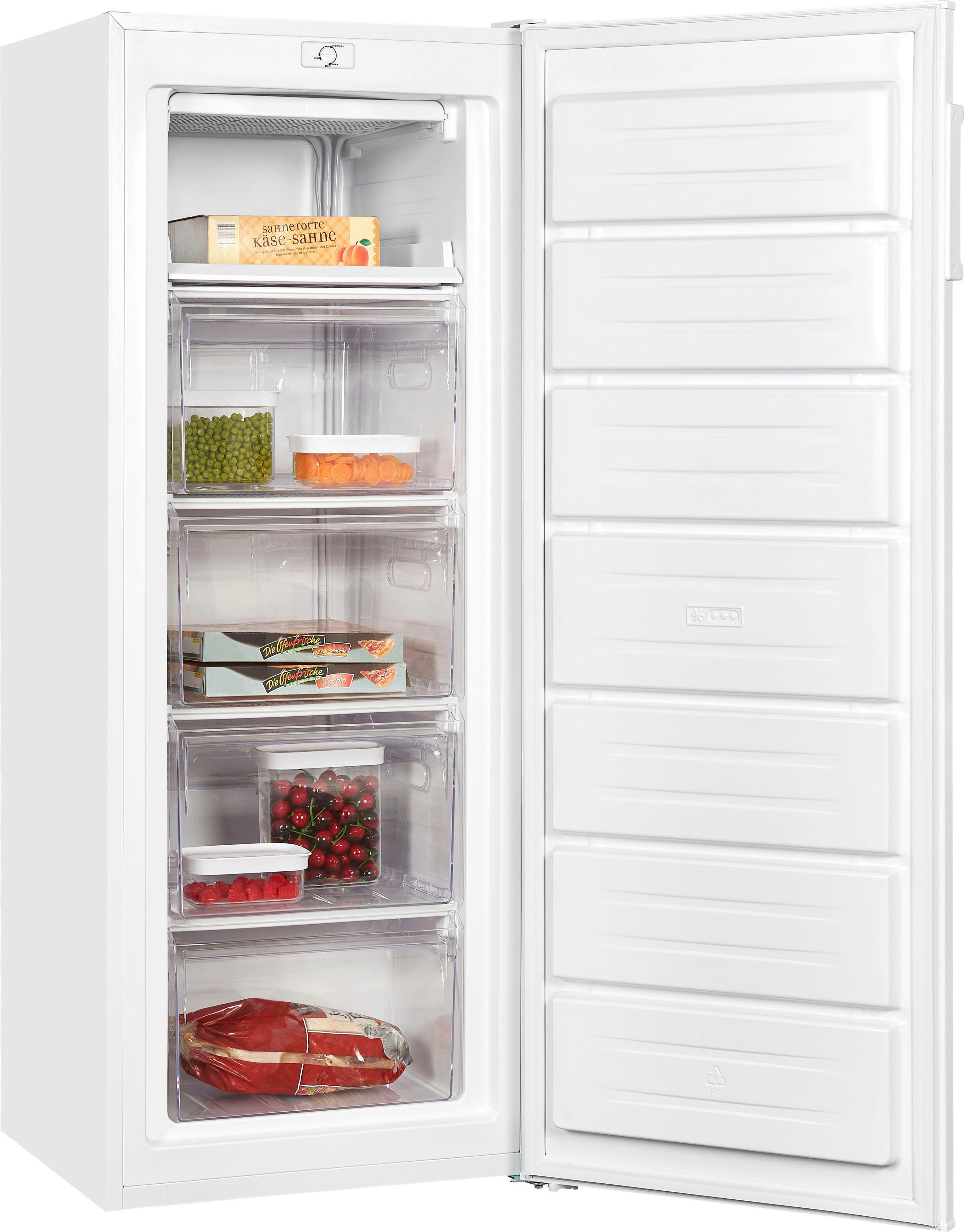 exquisit Gefrierschrank GS230-H-040D, 142,6 cm hoch, 54,4 cm breit