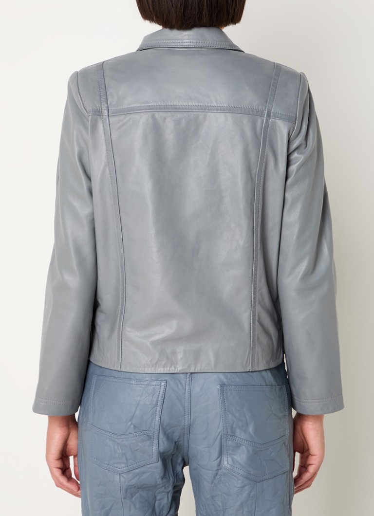 Zadig&Voltaire Chaqueta de piel de cordero Litchi con bolsillos laterales