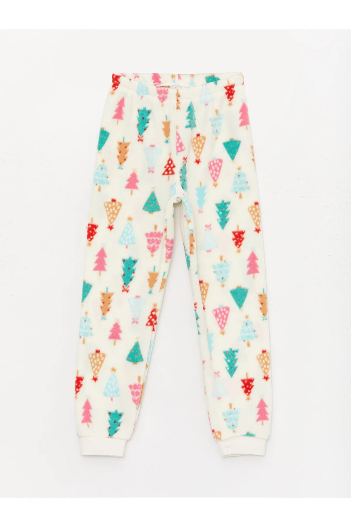 LC Waikiki  Langärmliges Plüsch-Pyjama-Set für Mädchen mit Rundhalsausschnitt und Stickerei
