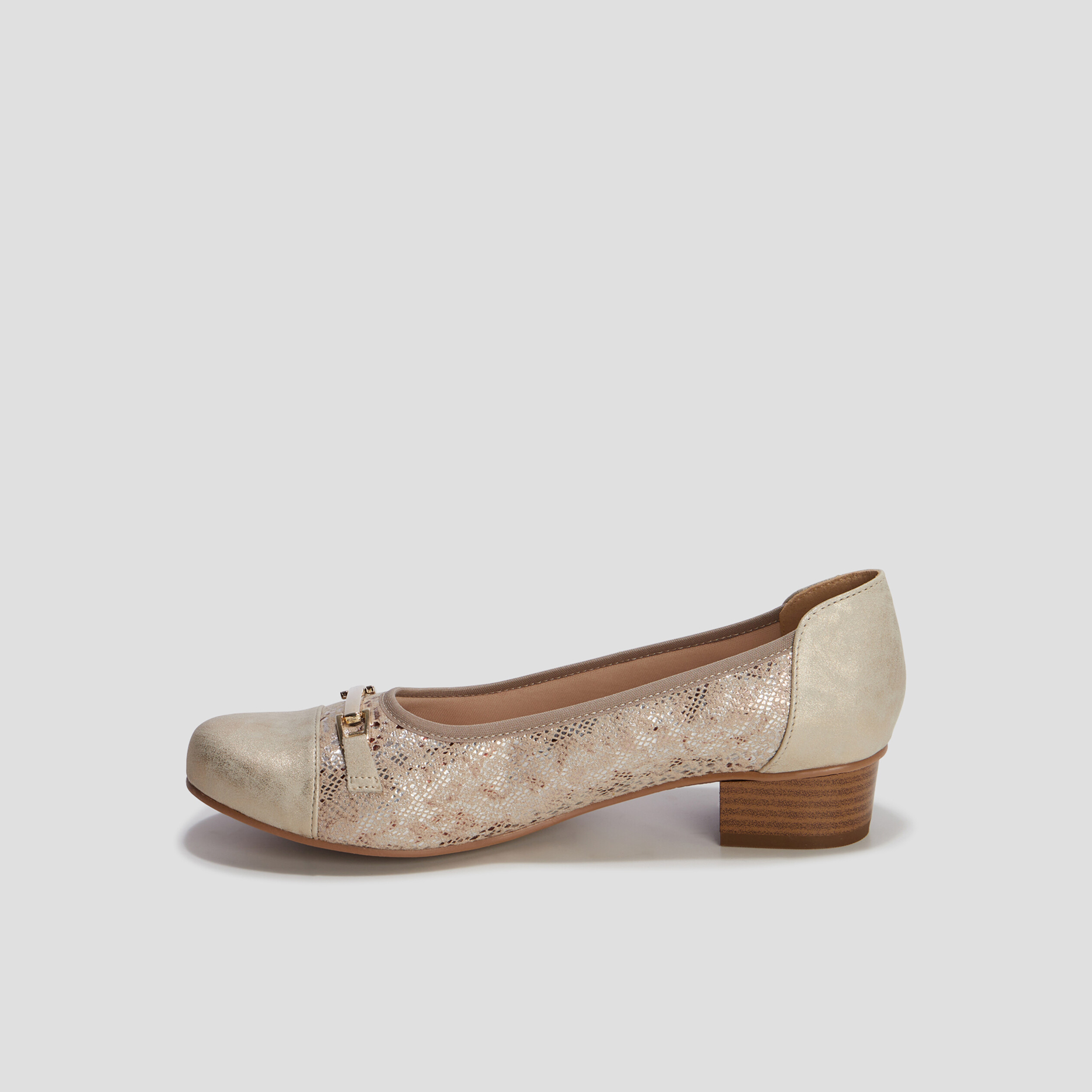 Ballerines à talons pied large sable femme | La Halle