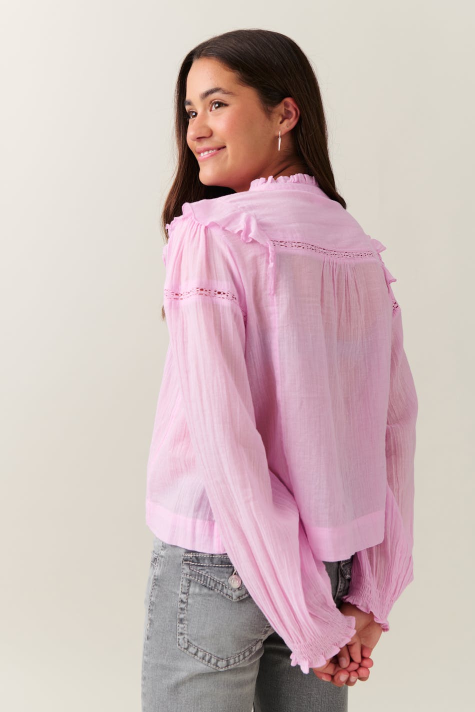 Y boho lace blouse