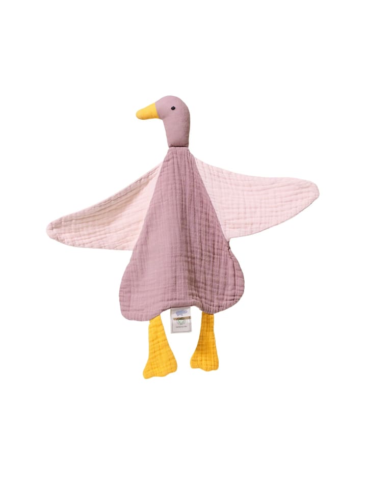 Mababu Schmusetuch Ente aus Bio-Baumwolle Musselin in dusty rose günstig kaufen onesize