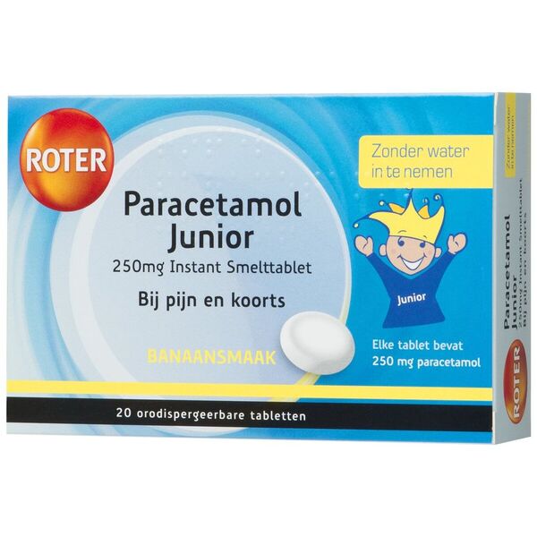 Roter Paracetamol Junior 250mg Melt Tablets Medicine - 20 pieces