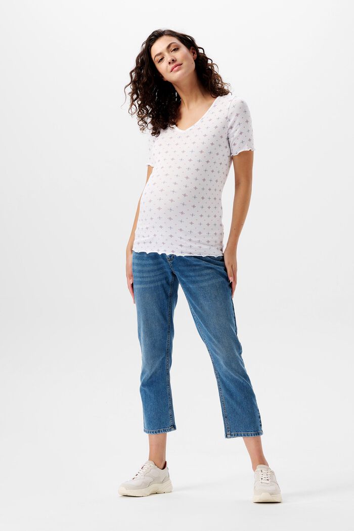 Verkürzte Jeans mit Überbauchbund