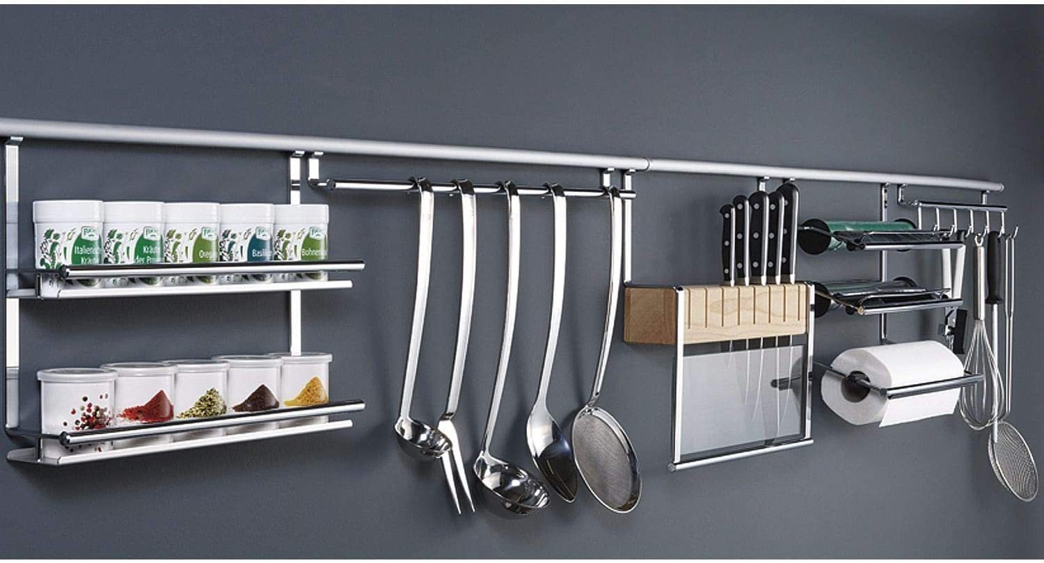 Kesseböhmer Küchenrückwand Kesseböhmer Linero 2000 Relingsystem Rollenhalter edelstahl