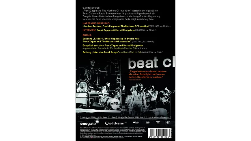 Frank Zappa & The Mothers Of Invention - The Beat-Club Session - Live 1968