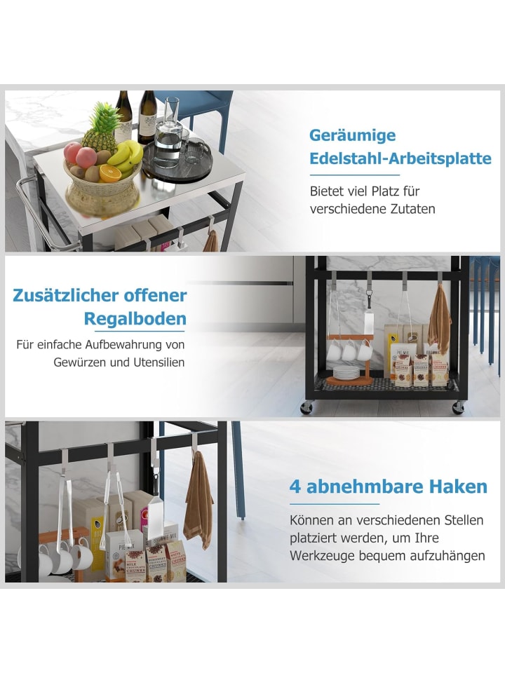 COSTWAY Grillwagen Outdoor in Schwarz günstig kaufen onesize