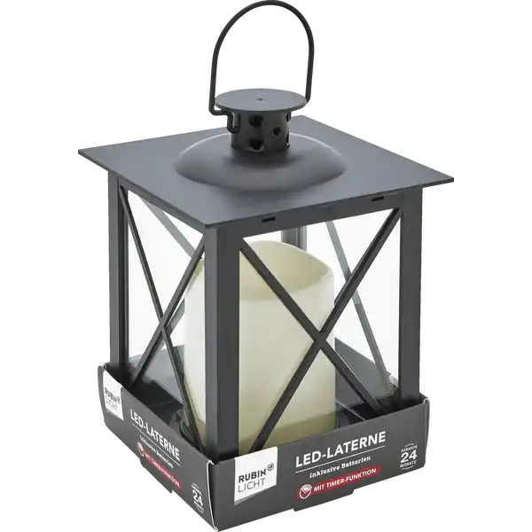 METALL LATERNE m. LED KERZE