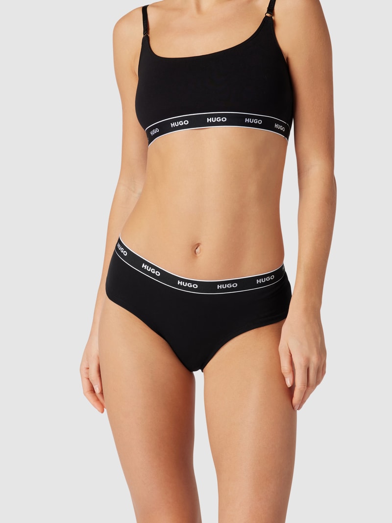 Slip mit Label-Detail Modell 'LASER' in schwarz