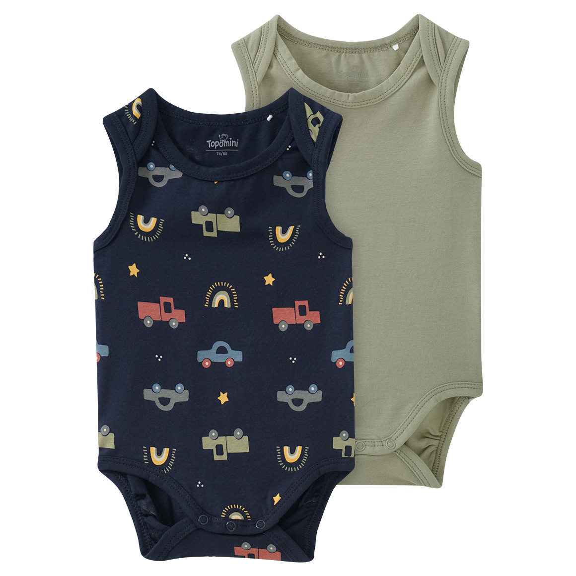 2 Baby Bodys mit Bio-Baumwolle