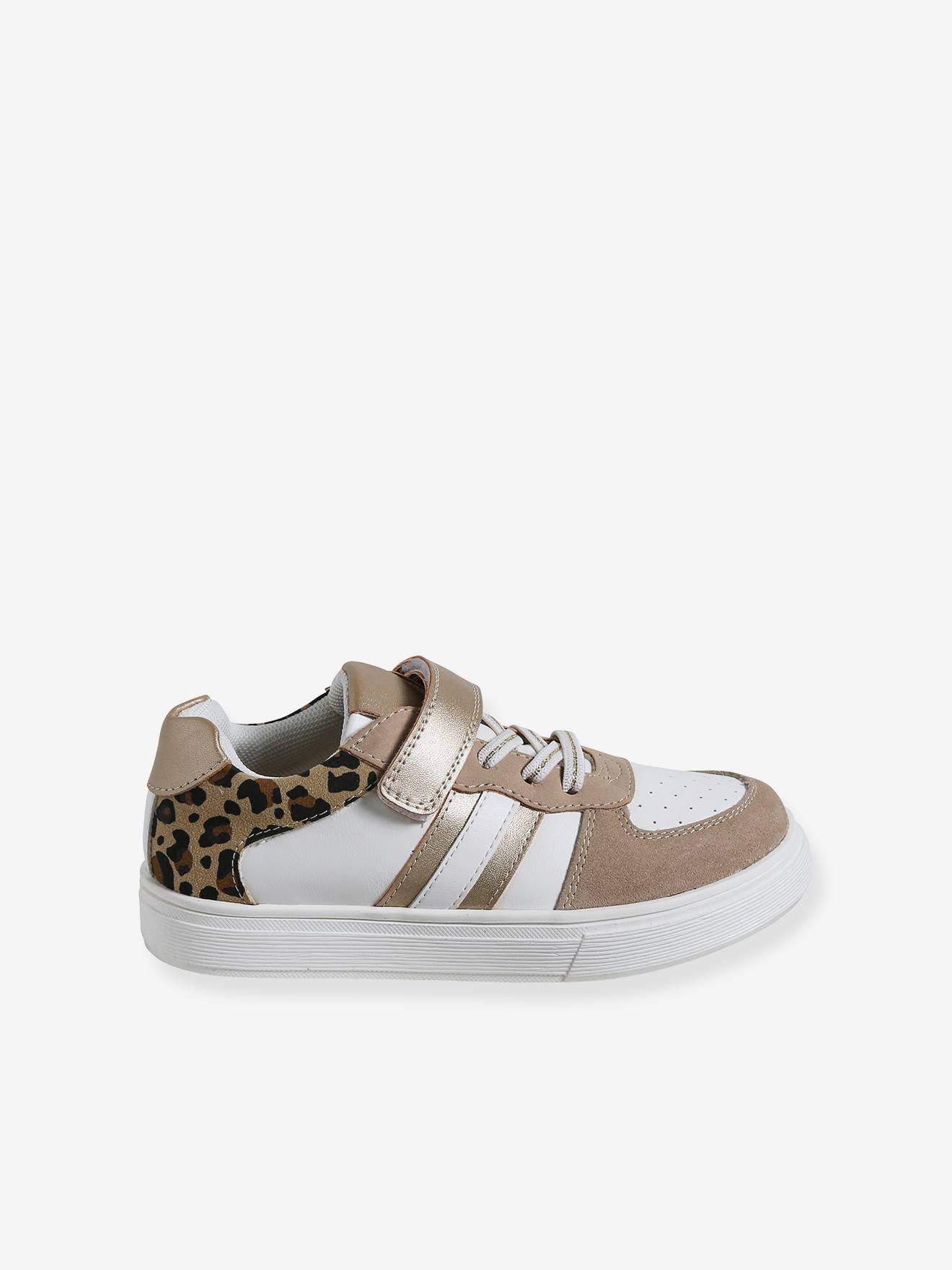 Vertbaudet Kinder Sneakers mit Anziehtrick - beige golden