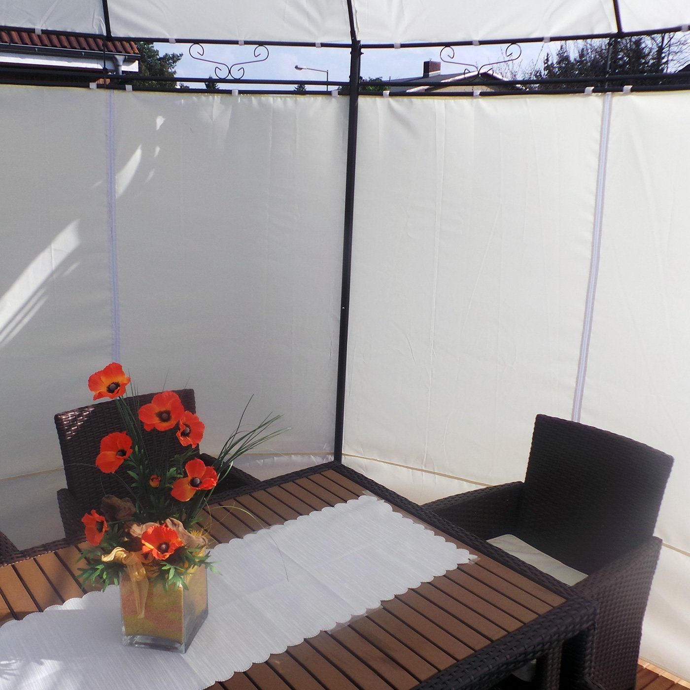 Swing&Harmonie Pavillon LED - Pavillon Ø 350cm Lavo Garten Pavillion Rund Solar Pavilion Gartenzelt Designer Pavilon