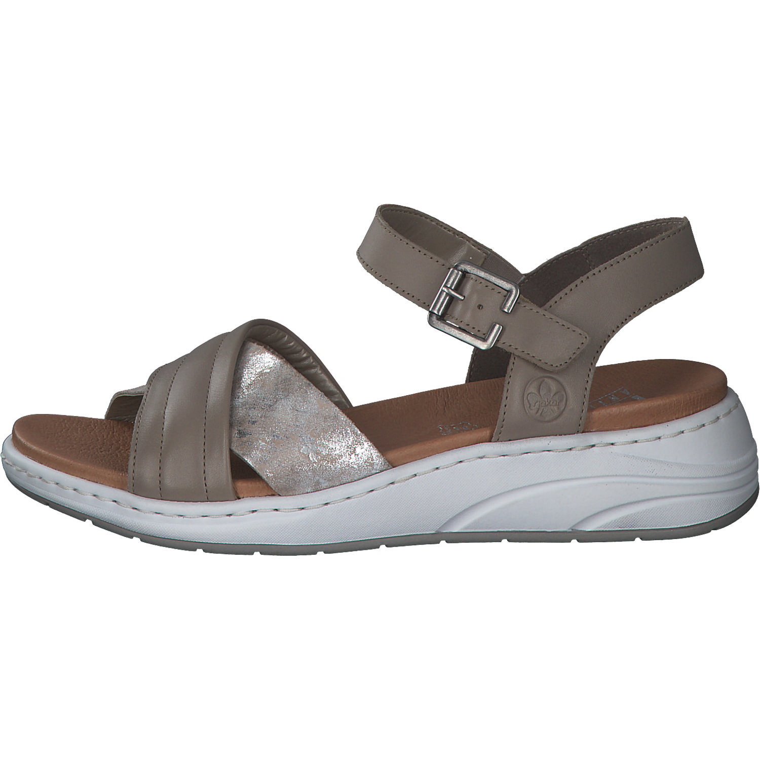 Rieker 64301, Keilsandaletten, Damen, seal/rose-metallic