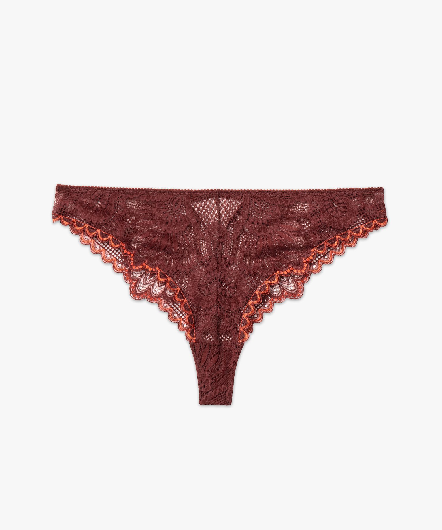 Tanga en dentelle femme marron | GEMO