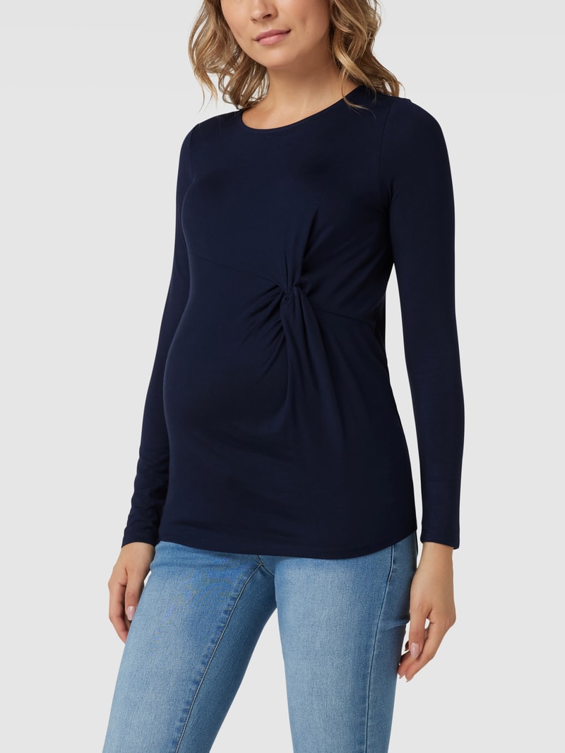 Umstands-Longsleeve mit Drapierung in marineblau