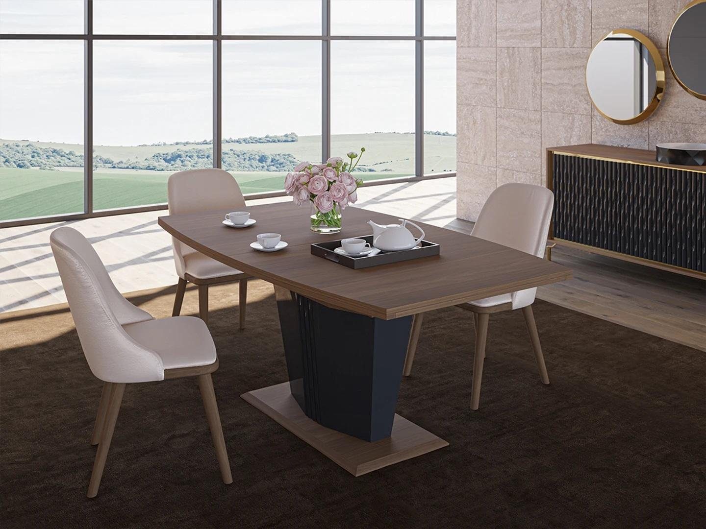 JVmoebel Essgruppe Esszimmer Set 5tlg Essgruppe Modern Esstisch Design 4x Stühle, (5-tlg., 1x Esstisch + 4x Stühle), Made in Europa