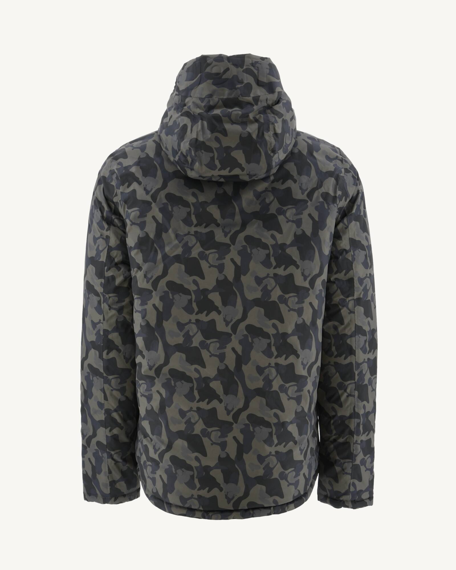 Doudoune réversible à capuche Print militaire/Noir Bergen