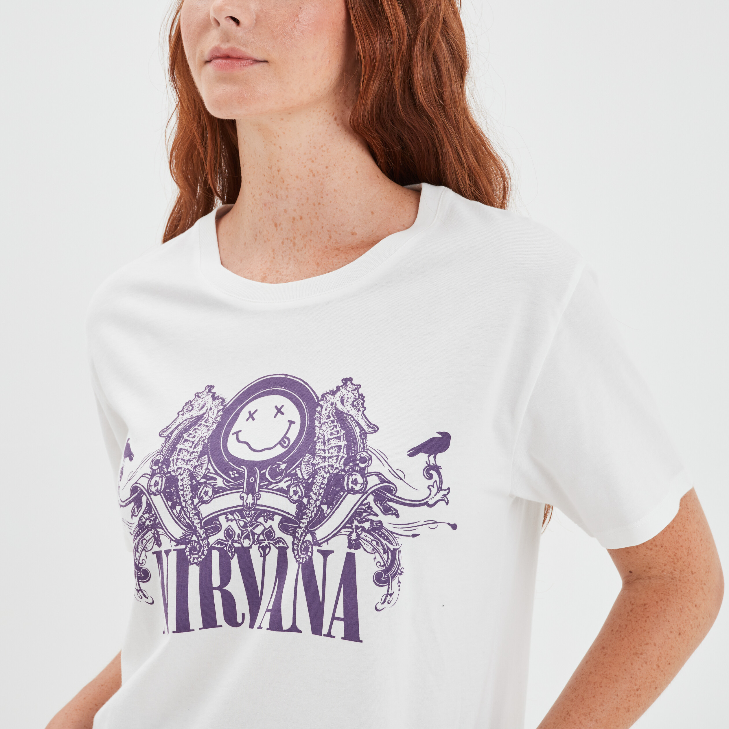 T-shirt droit manches courtes Nirvana ivoire femme | La Halle