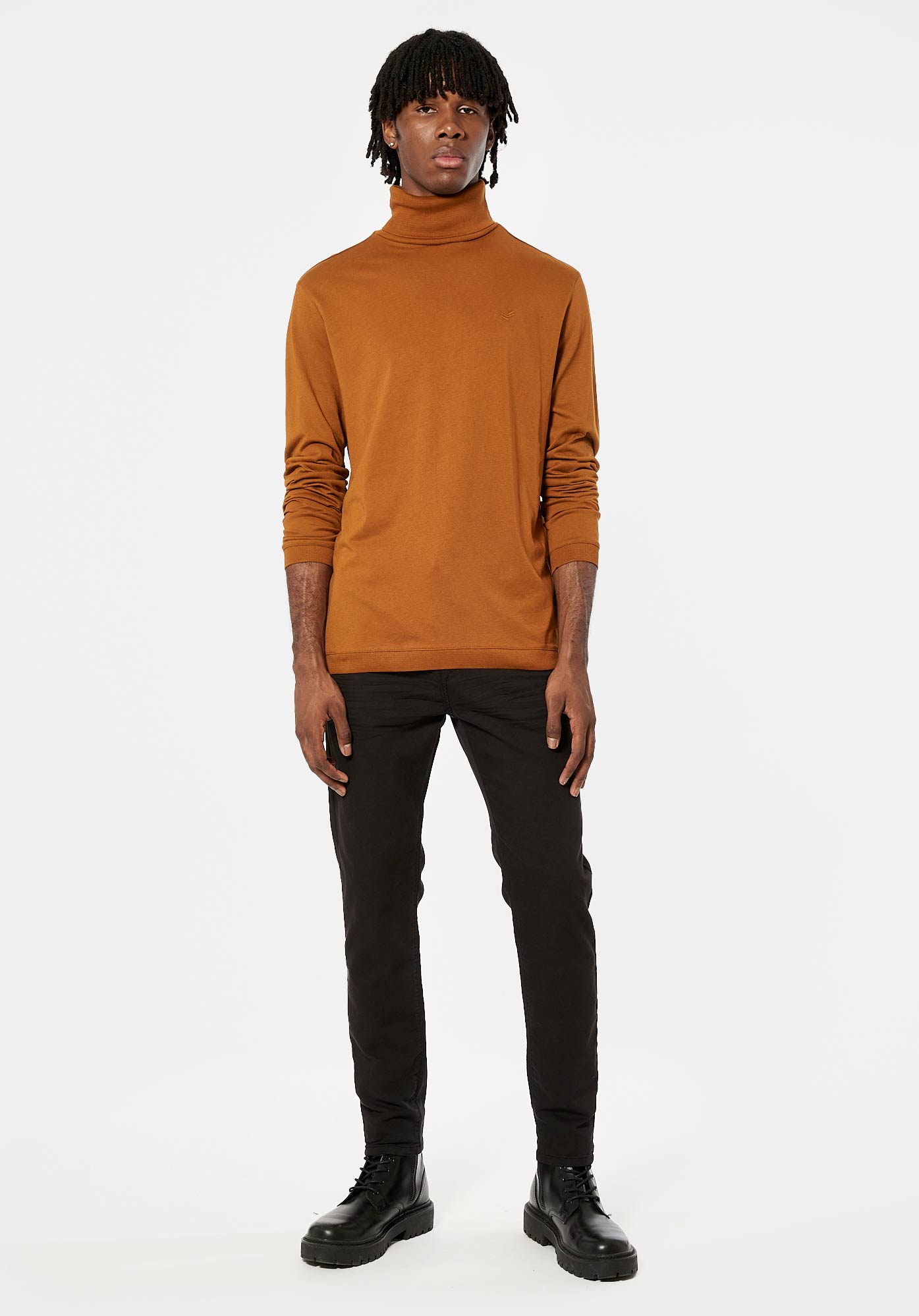 PASTE  T-shirt col roulé marron Homme