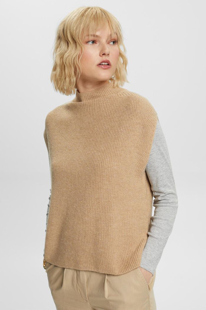 Rippstrickweste aus Wollmix