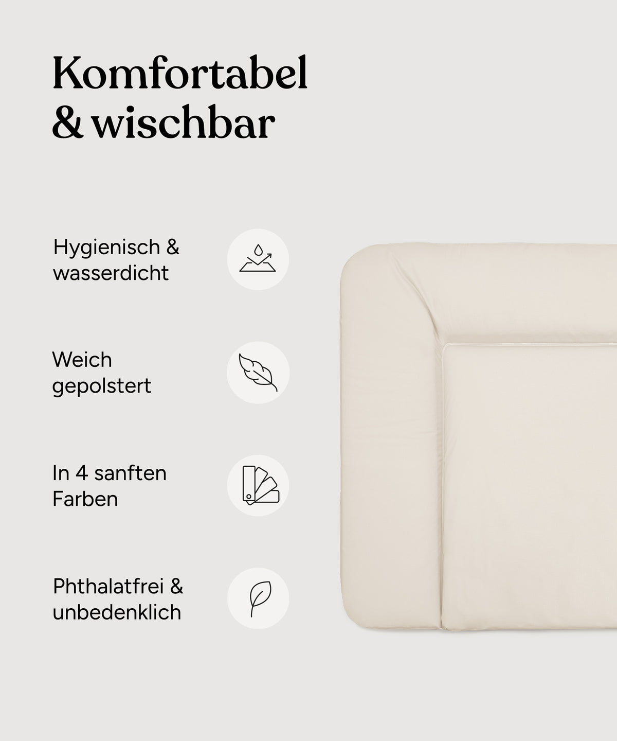 Wickelauflage abwaschbar 72 × 85 cm