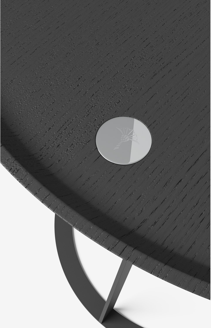 Beistelltisch JOOP! ROUND mit Raucheichenplatte, 45 x 47 cm in Anthrazit