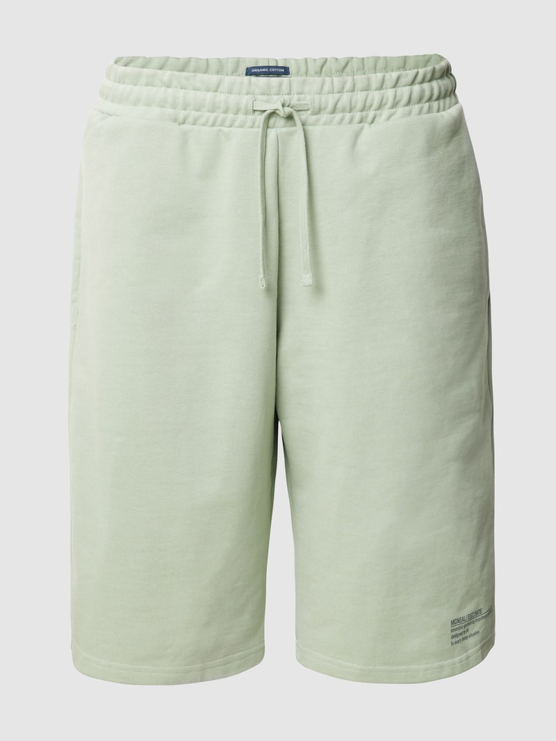 Sweatshorts mit Label-Print in lindgrün