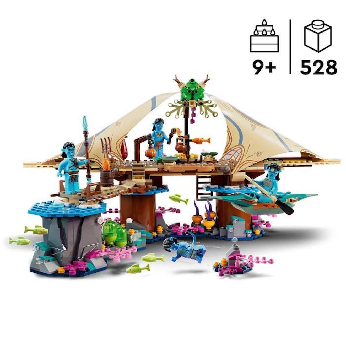 LEGO® Avatar 75578 Le Village Aquatique de Metkayina, Jouet, avec Village, Canoë, Pandora blanc