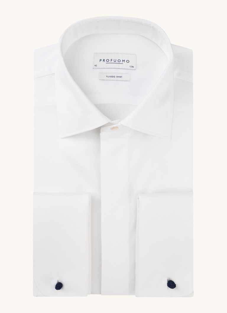 Profuomo majica za pušenje slim fit u bijeloj boji
