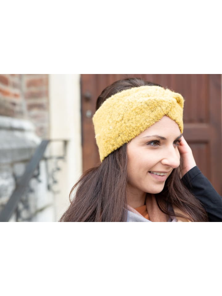 styleBREAKER Feinstrick Stirnband in Curry günstig kaufen onesize
