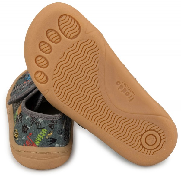 Froddo ~ LowCut Canvas vegan ~ Grey / Dino-Graffiti