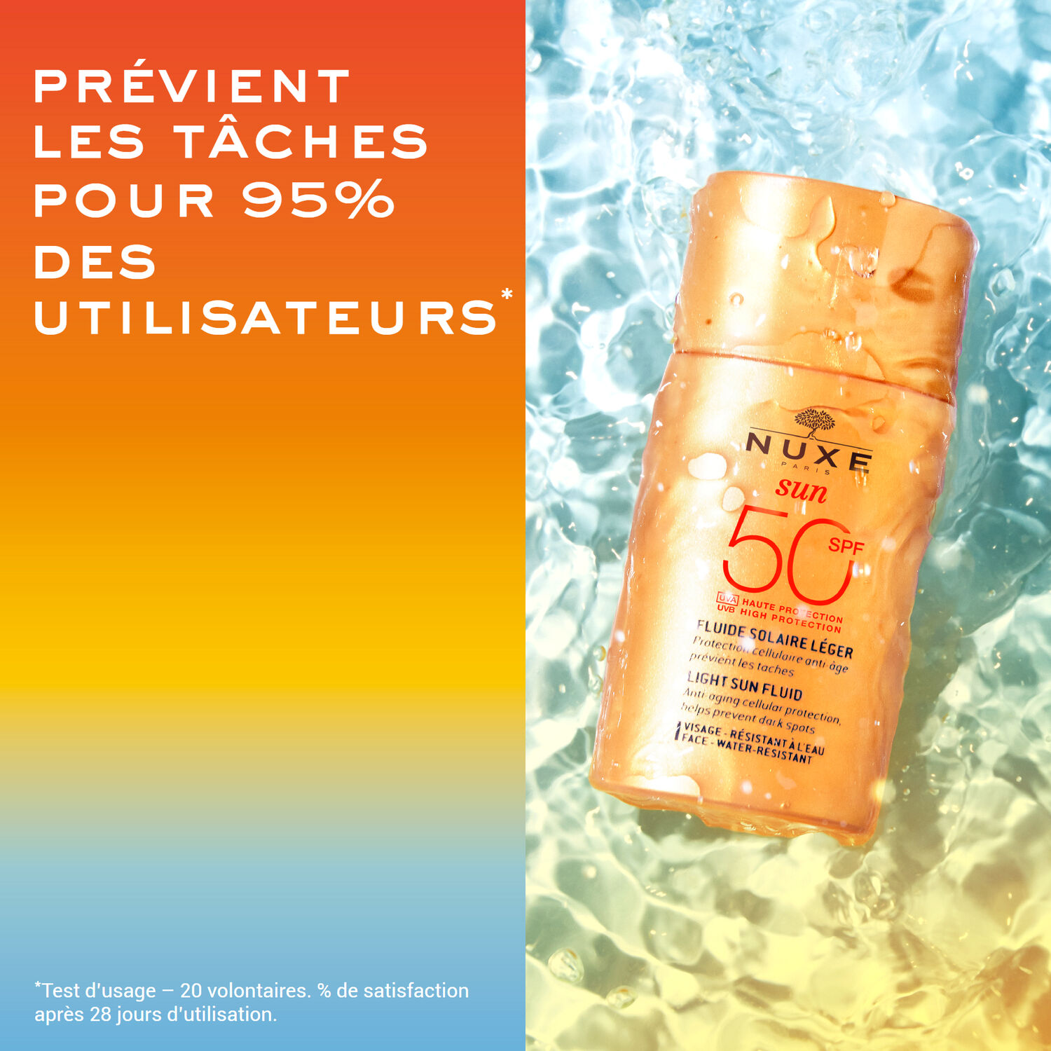 Nuxe Crème solaire visage Fluide léger Haute Protection SPF50 Nuxe Sun - Peaux mixtes - 50ml