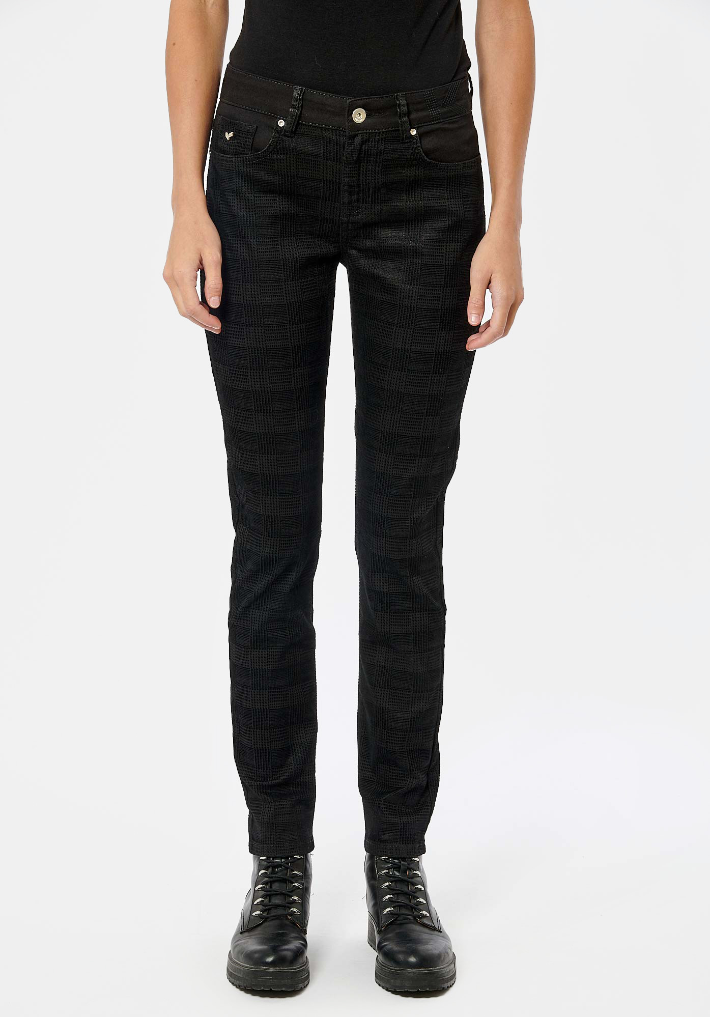 CAMIE  Jean slim noir femme