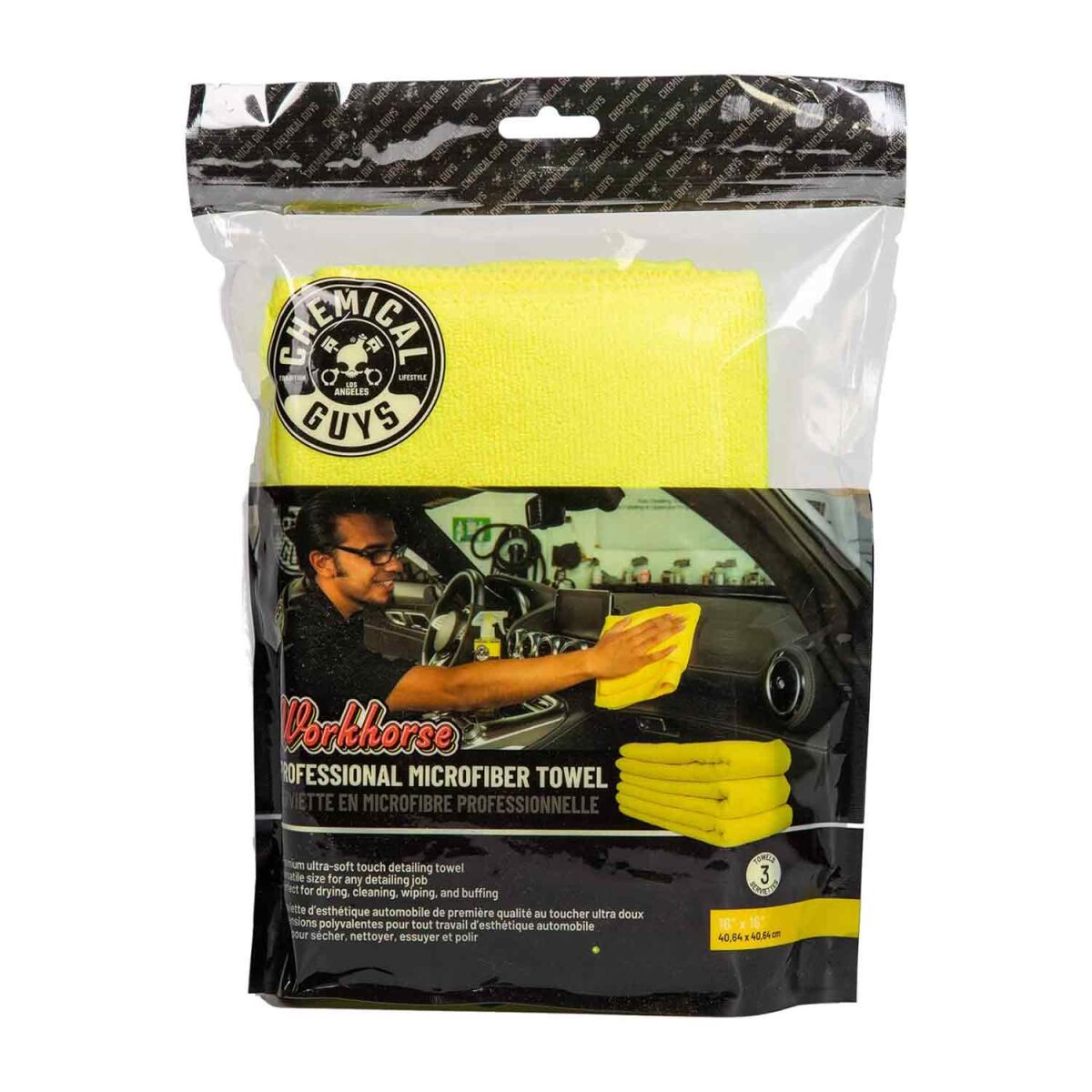 Chemical Guys Workhorse Professional Mikrofaser Gelb 40x40cm 3Stk.