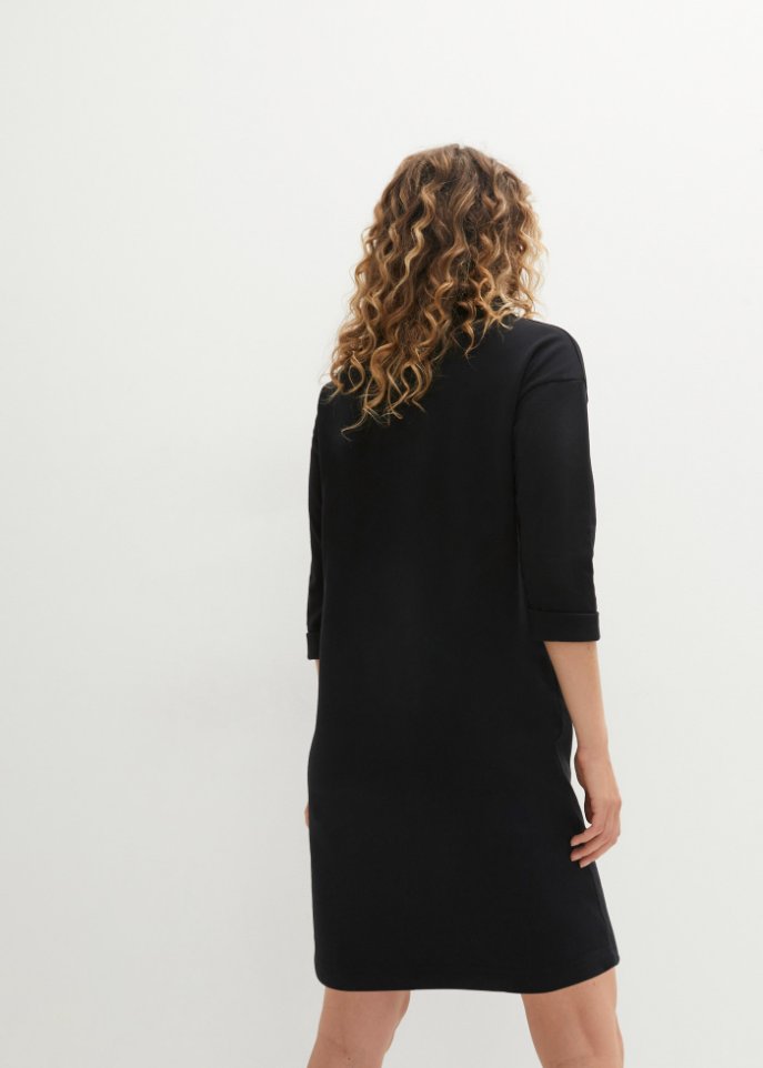Sweatkleid mit weitem Kragen