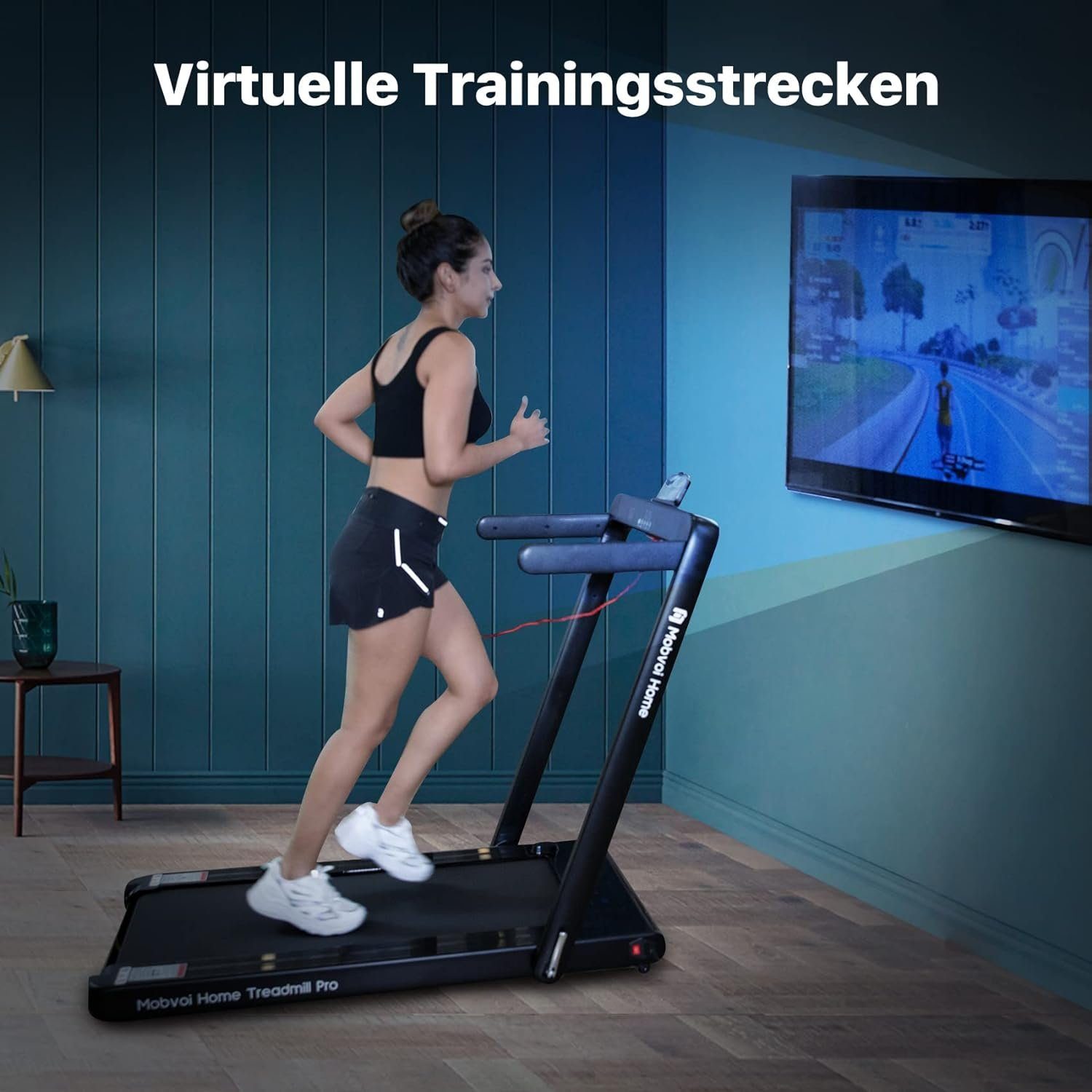 mobvoi Laufband (Laufband Pro für Home, Lauf, Walking-Trainingsmodi 1,0 km/h-12,0 km/h), Motor mit Fernbedienung und LCD-Anzeige
