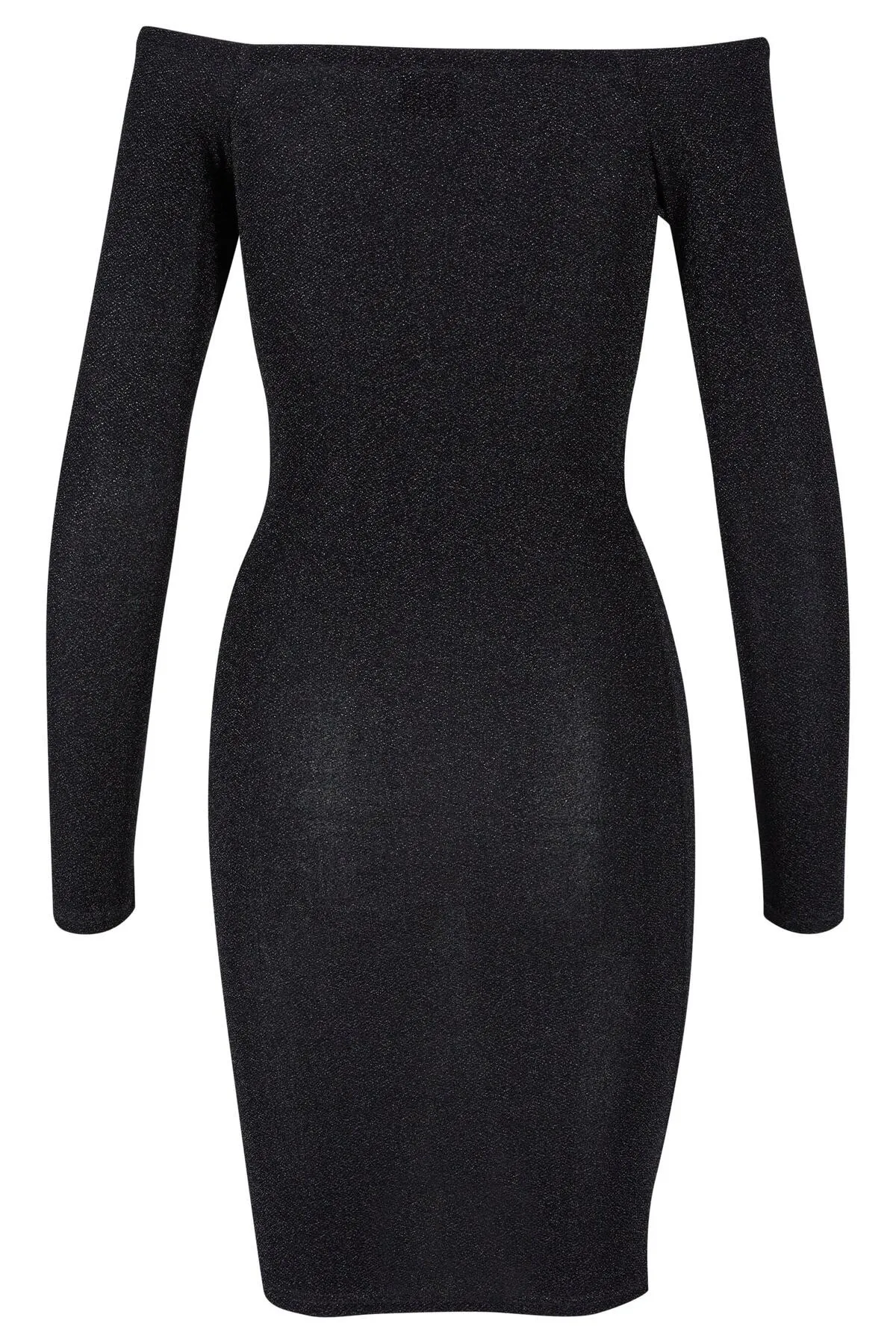 Urban Classics  Damen Schulterfreies Langarm-Glitzerkleid für Damen