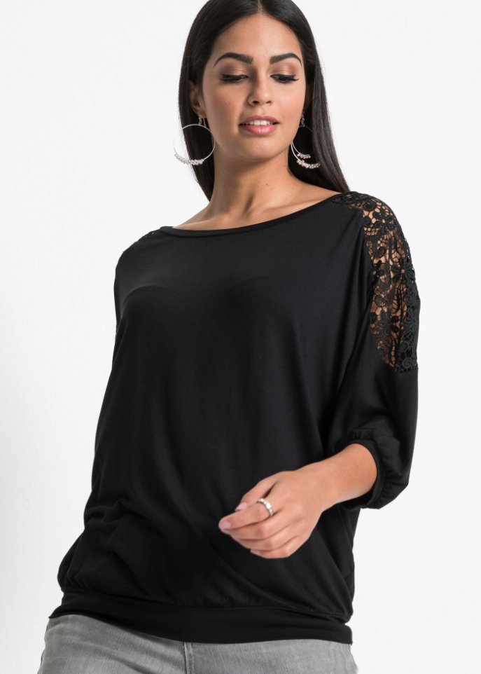 Oversize-Shirt mit Spitze