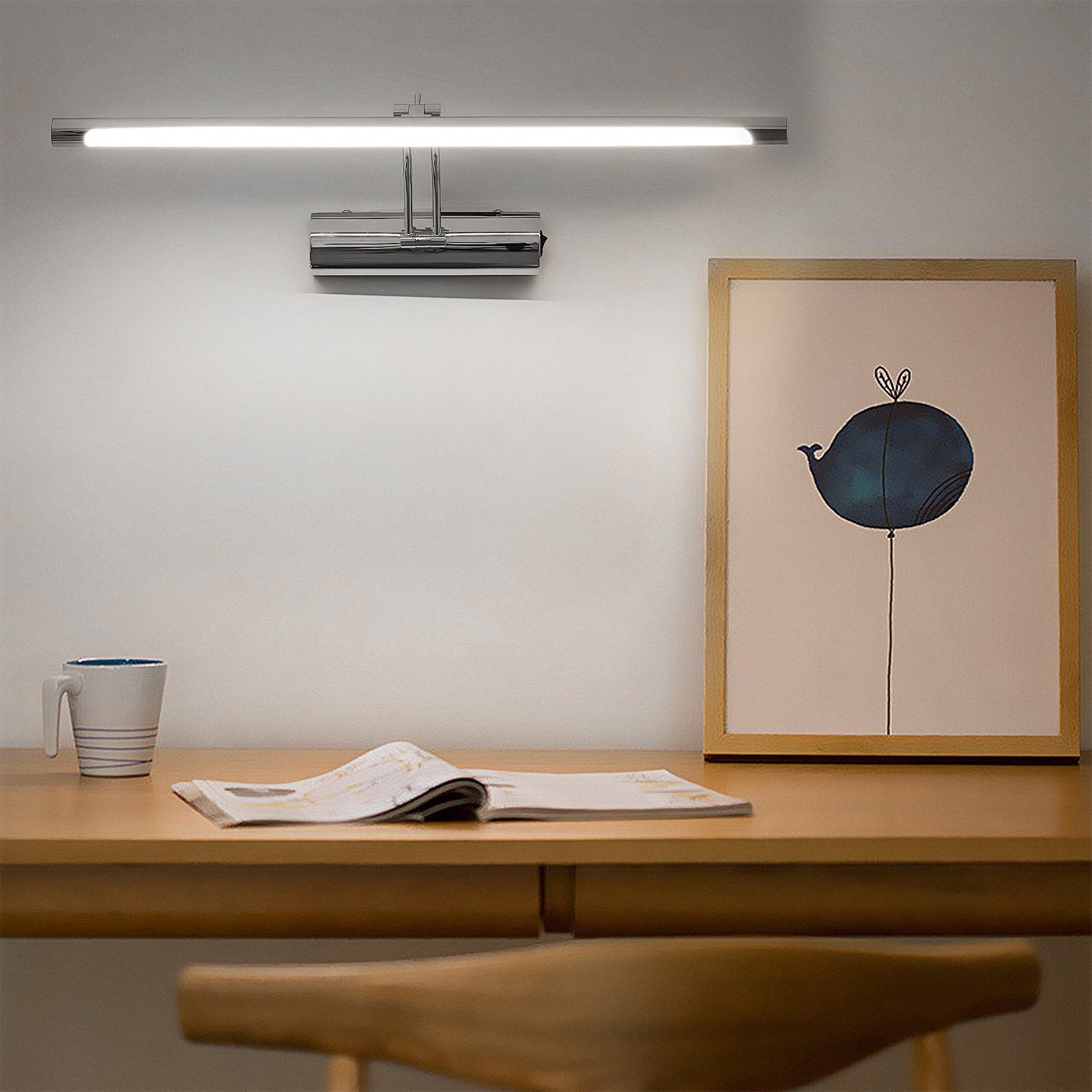 iscooter Spiegelleuchte LED Spiegelleuchte, Badezimmer Lampe Edelstahl Spiegellampe, LED fest integriert, Warmweiß, Kaltweißes, LED Spiegelleuchte, Spiegelleuchte, LED Badleuchte, Badlampe, Spiegellampe